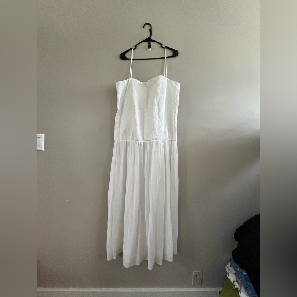NWT Zara mixed maxi dress Zw Collection oyster - White Bridal Shower - XXL
